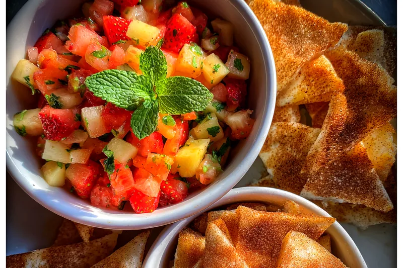 Fresh ingredients for Cinnamon Apple Salsa Delight