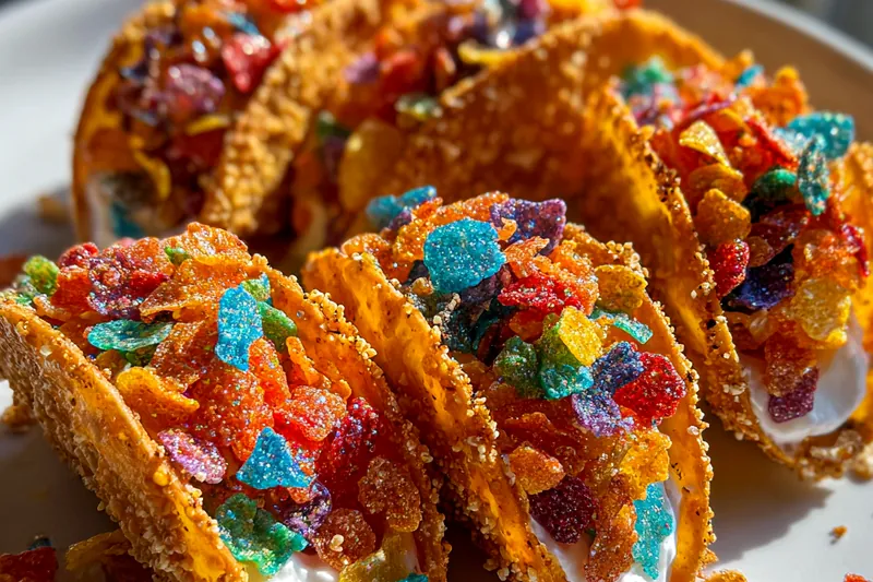 Cooking process for Colorful Cereal Tacos