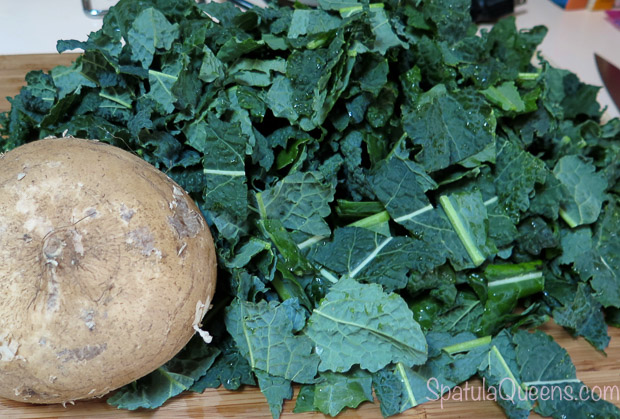 Quick Kale Salad- Lacinato Kale and jicama