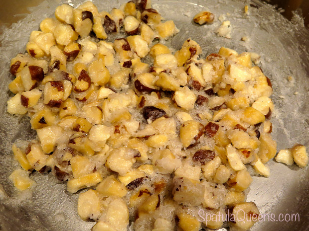 Nuts become crusty in Brazil Nut Cheesecake recipe
