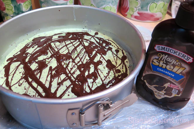Use Magic Shell in the ice cream cake